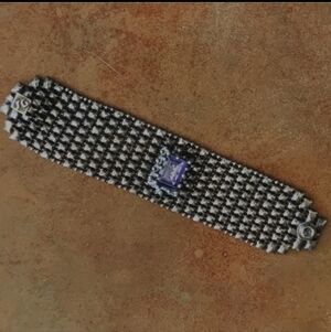 SG Liquid Metal Sergio Gutierrez Bracelet with Swarovski Amythyst Crystal